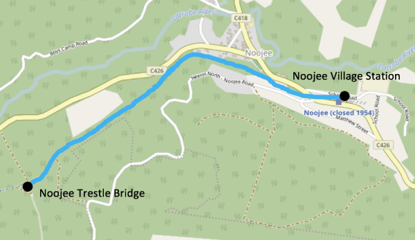 Map of Noojee Rail Trail