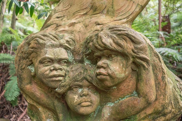 3 aboriginal boys sculpted by William Ricketts 