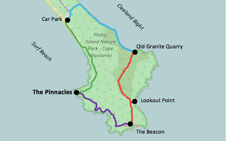 Map of Cape Woolamai Coastal Walk